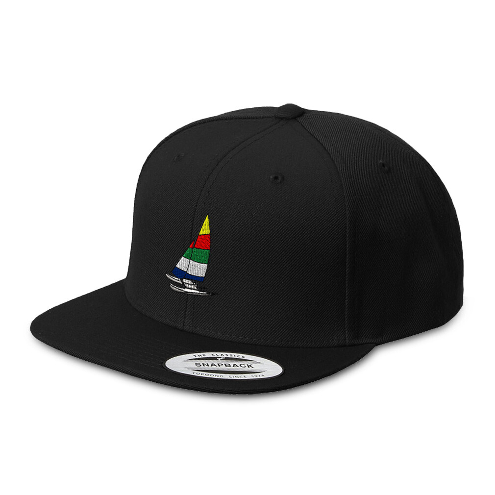 Flat Bill Trucker Hat Racing Sailboat Snapback Baseball Cap for Men and Women