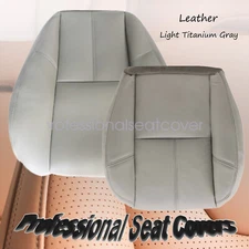 For Chevy Suburban 07-14 Driver / Passenger Leather Bottom & Top Seat Cover Gray