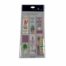 NIP Magnetic Page Markers Bookmarks Christian Faith Succulents Plants Set Of 6