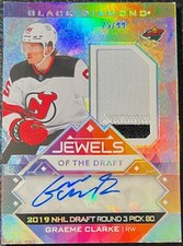 Graeme Clarke Rookie Patch Auto /99 Jewels Of The Draft 2024-25 Black Diamond