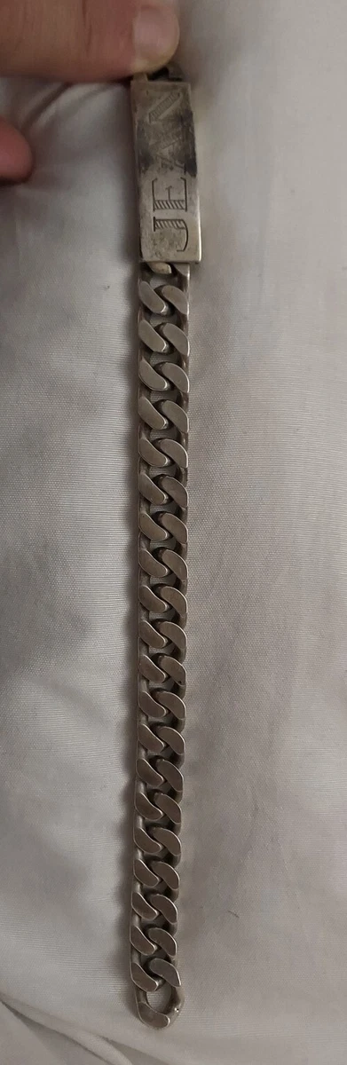 Gros Bracelet Homme/femme Métal Argenté - Style Années 90 - Fermoir Toggle
