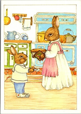 Peter Rabbit BON APPETIT Susan Whited LaBelle 1984 Postcard