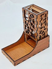 GEARS Dice Tower Tray wood & clear  acrylic nesting portable tabletop games DND