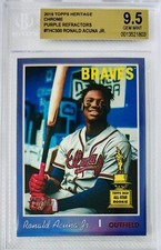 2019 Topps Heritage Ronald Acuna Jr. Purple Refractor All-Star Rookie BGS 9.5 💎