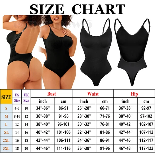 Low Back Bodysuit Women Tummy Control Shapewear Seamless Body Shaper Tank Top UK - Picture 29 of 47