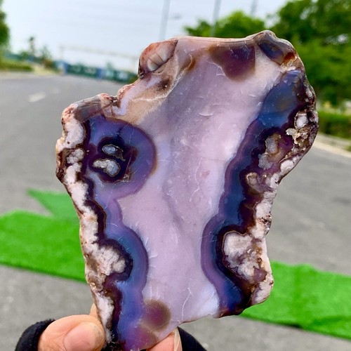 85G Natural Blue Cherry Blossom Agate Crystal Quartz Body Healing