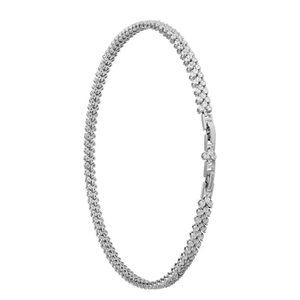 Matashi Cromado Plata Rosa Adorno con Cristales y Collar de Rodio 16" Foto 4 de 4