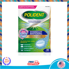 Overnight Whitening Antibacterial Dental Appliance Cleanser Tablets, 60 Count