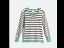 Olive And Oak Striped Pullover Sweater Womens Medium Maryanne Size M Lightweight