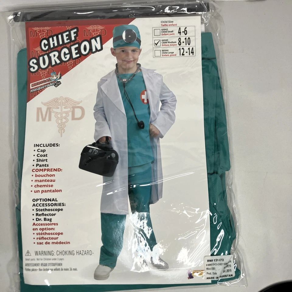 Foro Novedades 66943 Cirujano Jefe Niño Disfraz Halloween para Niño Mediano 8-10 Foto 2 de 4