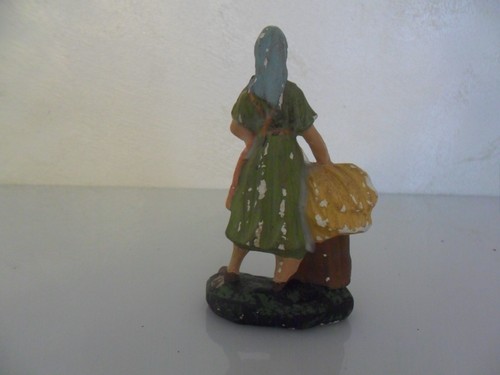 Statuina presepe antica-vintage made in Italy pasta/terracotta - CONTADINA - Foto 4 di 7
