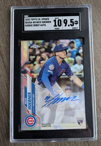 2020 Topps Chrome Update Nico Hoerner Rookie Debut Auto #RDUSA-NH Cubs SGC 9.5
