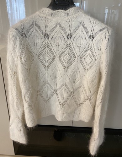 Christian Dior Winter Weiß Angora Mischung Daumenloch Pullover Gr/8 USA 40 Frankreich - Bild 9 von 12