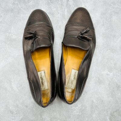 Mens Mezlan Dress Shoes Dark Brown Leather Oxford Toe Cap  display picture 1