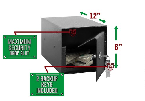 Key Lock Depository Drop Safes Single Lock 4 Keys Included - Picture 2 of 6