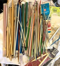 Large Lot of Afghan Knitting Needles & Crochet Hooks