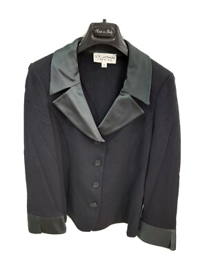 St. John Abend Jacke Jacket Jacket Gr. 42 USA 6 Damen Woman Schwarz 