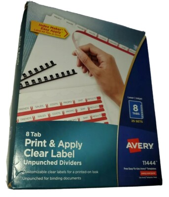 avery easy apply 8 tab