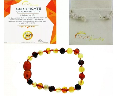 Genuine Amber Bracelet Necklace Anklet Real Beads Multicolor Unpolished Boy Girl - Picture 129 of 138