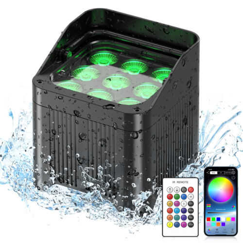 225W Waterproof RGBWA UV LED Par Light Battery DMX Stage DJ Wash Par Uplighting - Picture 10 of 19
