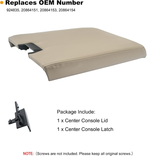 NHILES Center Console Lid Kit with Latch Compatible with 2007-2013 Chevy Tahoe/A - Picture 4 of 12