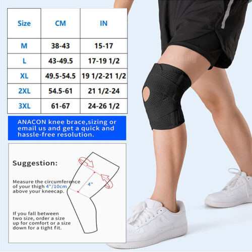 Knee Arthritis Support Brace Guard Stabilizer Strap Wrap Open Adjustable Wrap - Picture 13 of 20
