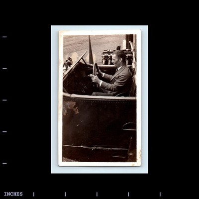 Old Vintage Photo MAN DRIVING CLASSIC CAR HOT ROD
