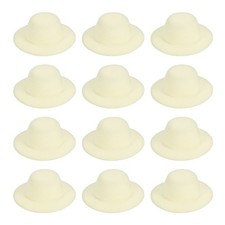 12Pcs 4 Inch Mini Formal Hats Miniature Doll Hats for Crafts Creamy White