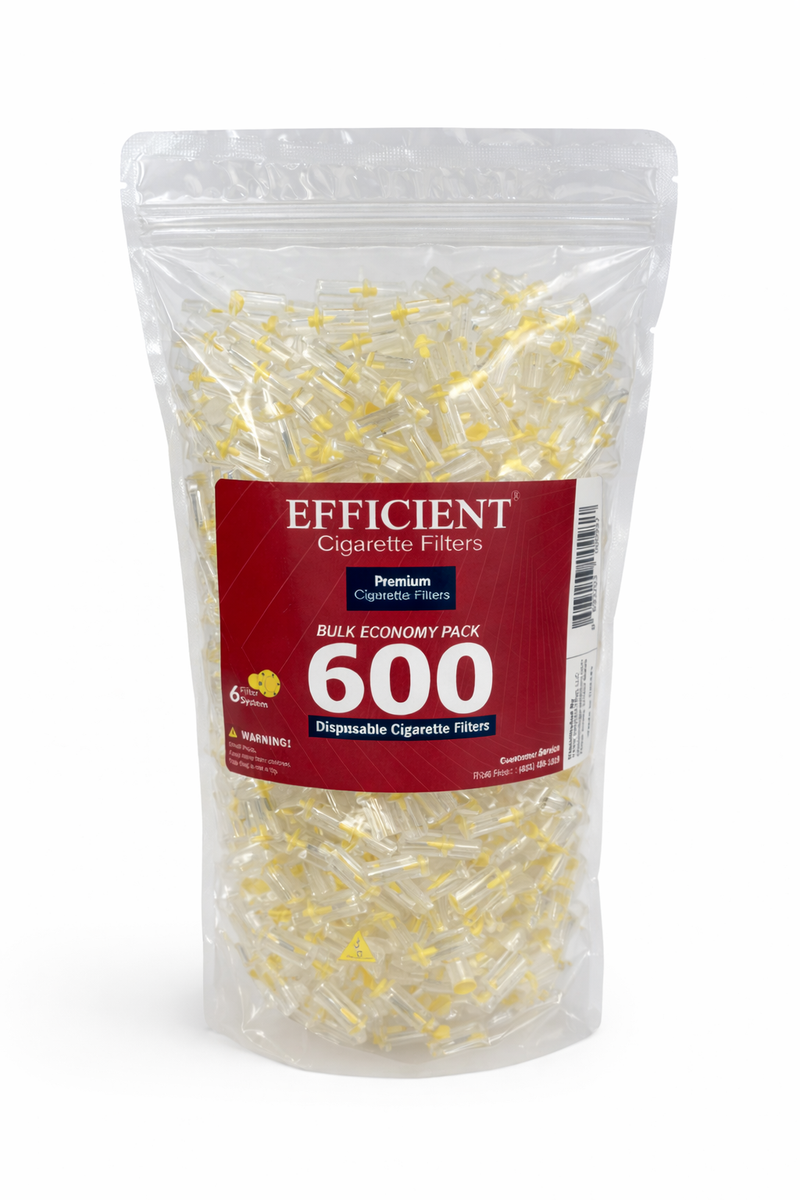 NEW EFFICIENT® Premium Cigarette Filters 6 holes Bulk Economy Pack (600  filters)