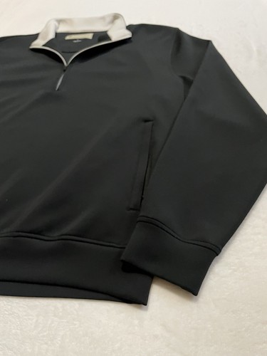Donald Ross Shirt 1/2 Zip Long Sleeve Mens Large Black Lightweight Golf Soft - Picture 2 of 8