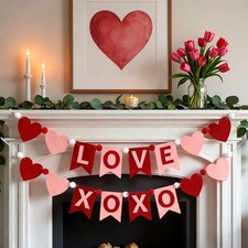 Craflox Valentine's Day Garland Decor, Felt for Red