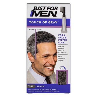 5 Pack Just For Men Touch of Gray Hair Color, Black T-55