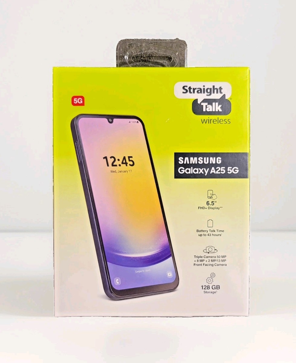 Straight Talk Samsung Galaxy A25 5G, S256VL, 128GB, Black Prepaid