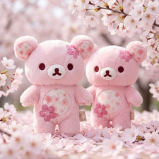 Rilakkuma Cherry Blossom Plush Toy 30cm Soft Stuffed Bear Doll Kawaii Gift Kids