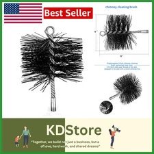6 Inch Chimney Cleaning Brush with 1/4" NPT Fitting for Metal & Insulated Stoves