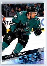 2020-21 Upper Deck #487 Maxim Letunov RC Sharks