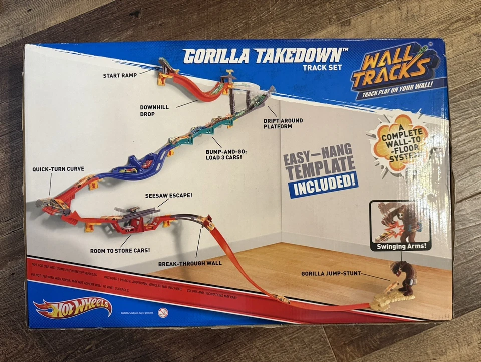 Mattel Hot Wheels GORILLA TAKEDOWN Track Set (2011, W1479) Wall Tracks NEW! - Image 2 of 4