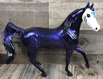 Peter Stone Sugar Skull Glossy Purple Arabian Mare Horse Model Toy