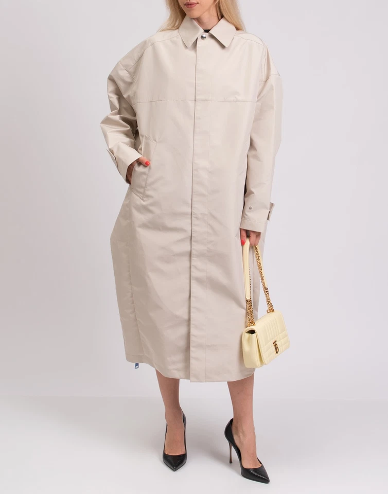 RRP€1080 KHRISJOY Rain Coat Size 000 / XS-XXS Oversized Zipped Hem Made in Italy - Image 2 of 4