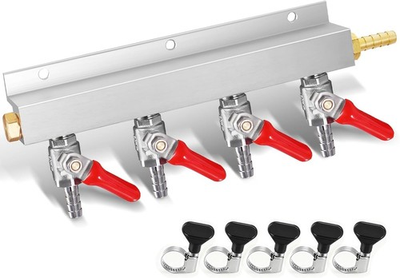 #ad CO2 Manifold 4 Way CO2 Gas Distributor 5 16#x27;#x27; Barb Fitting Beer Keg Gas $34.13