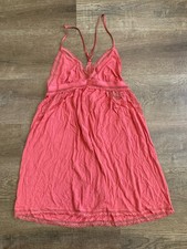 Victoria  s Secret Coral Super Soft Nightgown Dress With Lace Size Large