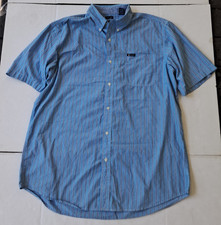 Chaps Easy Care Men's XLT Long Sleeve Button Down Blue Stripe Shirt
