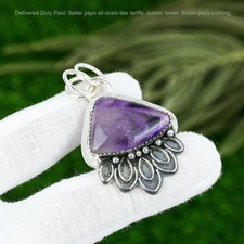 Christmas Deal 925 Silver Star Amethyst Gemstone Sister Wedding Birthday Pendant