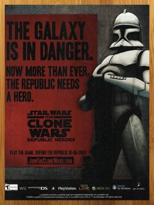2008 Star Wars Clone Wars Wii DS PS2 Xbox 360 Print Ad/Poster Game Promo Art 00s
