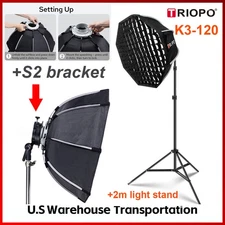 TRIOPO 120cm Octagon Softbox Foldable with 2m stand For V860III Flash/LED light