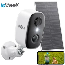 ieGeek Solar Outdoor Security Cameras Wireless, 2K Color Night Vision, Alexa