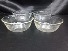 Set of 4 Vintage Pyrex Corning  465 Custard Cup Scalloped Edge 175ml Clear