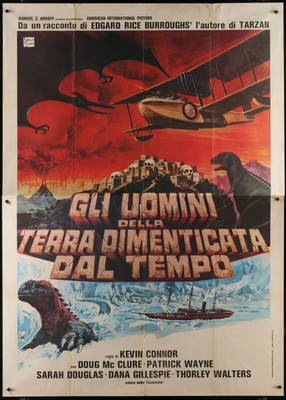 The People That Time Forgot (1977) Orig. Italian Two-panel Movie Poster 55x78