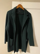 J. Crew XL green, Cozy,  Open Front Sweater Blazer, large, office, cool weather