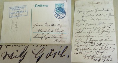 PK SCHWEDT/Oder 1911, Wilhelm GÖRL   Immanuel MATTHIES (Blindenanstalt Steglitz)